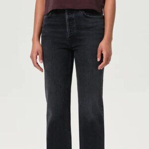 EUC Agolde Pinch-Waist 90's Crop Jeans in black, size 31